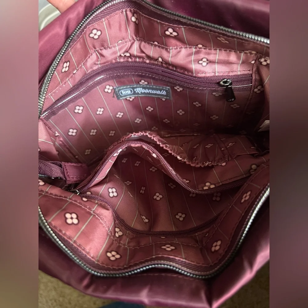 Lug Women's Burgundy Crossbody Bag - Lug Moonwalk Crossbody in Wine - Picture 6 of 12